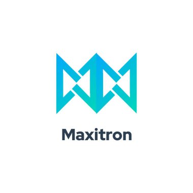 Maxitron - Vektör tasarımında m logo şablonu kullanarak bağlı m harfi logo şablonunu somutlaştırır.