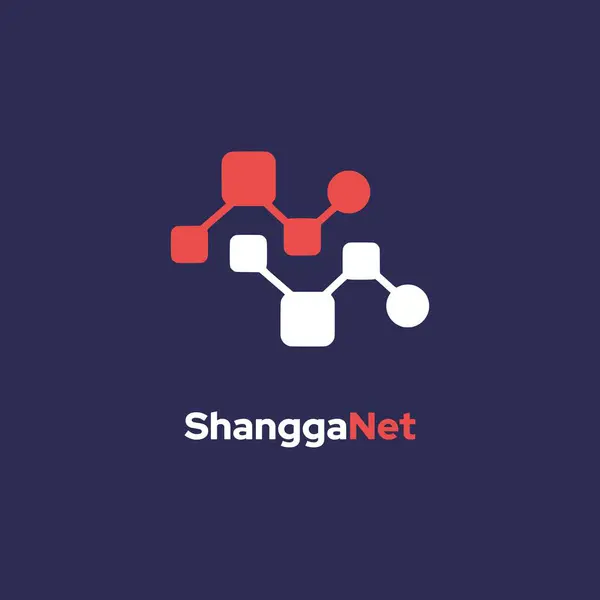 ShanggaNet - Paylaşım ve ağ logosu vektör simgesi tasarımı. Bağlı sosyal medya simgesi