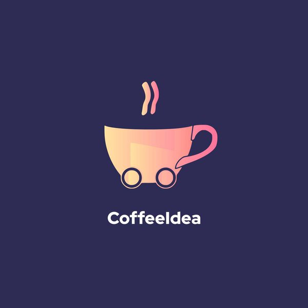 CoffeeIdea - Coffee shop logo template. Cup of tea or coffee icon illustration