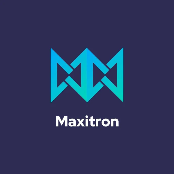 Maxitron - İlk harf m logo şablon vektör tasarımı. Bağlı harf m logo şablonu.