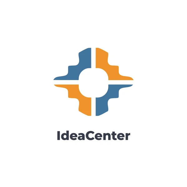 Ideacenter Incorpora Modello Elemento Icona Logo Con Disegno Illustrazione Vettoriale — Vettoriale Stock