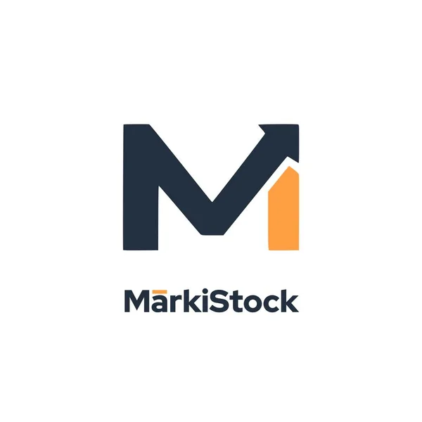 MarkitStock - İşletme ve finans tasarımı kavramları için uygun bir ok logo şablon vektör ögesi ile M harfini kullanır.