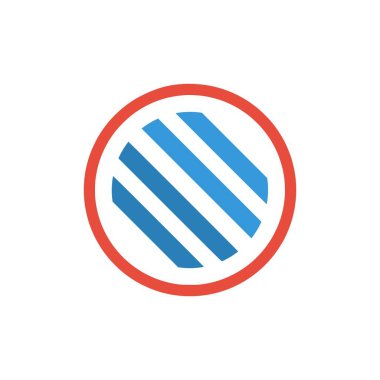 Satır logo şablonu simgesi ile doldurulmuş yuvarlak