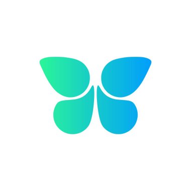 Vektör illüstrasyonlu soyut kelebek logosu tasarım şablonu.