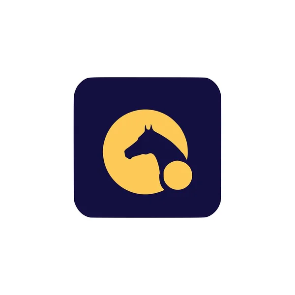 Bir at simgesi için soyut vektör logo tasarım şablonu.