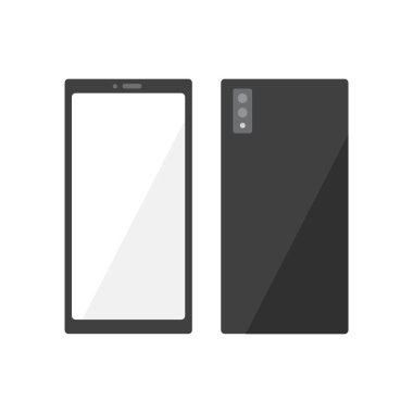 Boş ekran ile akıllı telefon modeli. Düz biçimli vektör illüstrasyonu