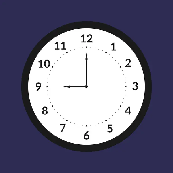 Icono Reloj Analógico Diseño Plano Forma Circular Adecuado Para Diversas — Vector de stock