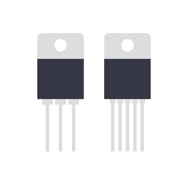 Icono Transistores Electrónicos Icono Transistor Pines Pines — Vector de stock
