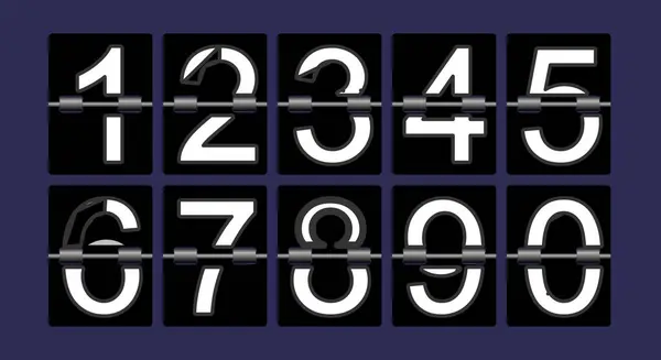 Набор Числовых Символов Диапазоне Белом Фоне Отображается Векторном Формате Темной — стоковый вектор