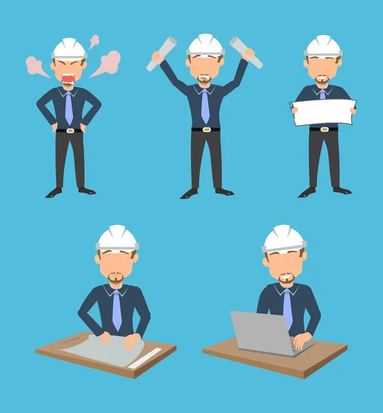 Hardhat Zarafet: Siyah Tişörtler ve Beyaz Miğferli 6 Vektör Resimli İşçileri Gösterme Paketi (Tek Renkli Parlak Paletli İnşaat Temalı Pazarlama ve Güvenlik Kampanyaları İçin İyi)