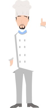 Aşçı şapkası takan ve yukarı doğru bakan bir aşçının resmi.