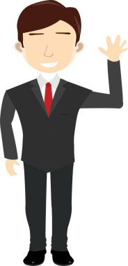 Elini sallayan bir iş adamının tasviri