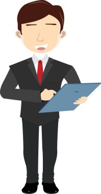 Clipping Path ile Pano Tutan Bir İşadamının İllüstrasyonu