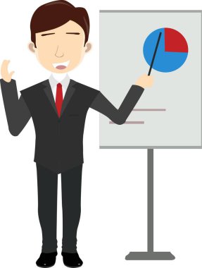 Bir İş Adamının Tahtadaki Grafiği Sunuşunun Fotoğrafı