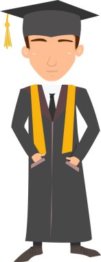 Cap ve Cüppeli Mezun Bir Çocuğun Çizimi