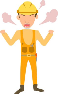 Sert Şapka İfade Eden Erkek İnşaat İşçisinin Sanatsal Hazırlaması