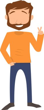 Mavi tişörtlü sakallı bir adamın grafikleri bir şeyi işaret ediyor..