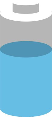 Düz dizayn tarzında mavi dolgulu bir pil tasviri.