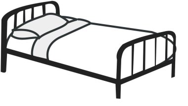 Günlük Rahatlama - Basit ve Zarif Yatak Grafiği. Yatak simgesi illüstrasyonu.