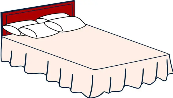 Uyku Esansı - Temiz Simge Yatak Konsepti. Yatak simgesi illüstrasyonu.