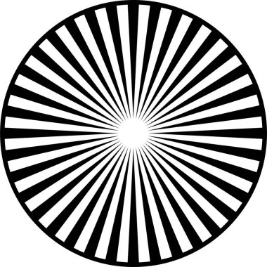 Radial, radiating lines element. Circular, concentric lines