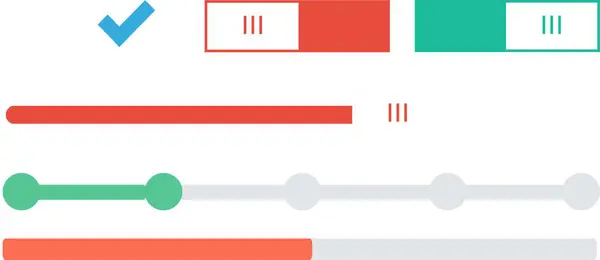 Web siteleri ve kullanıcı arayüzü için düğme kümesi. Vektör çizimi. Açık ve Kapalı Düğmesi.