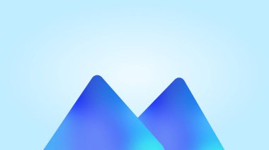 4K Ultra HD soyut geometrik lüks duvar kâğıdı ve arka planda küçük dağlar. Modaya uygun ve minimalist üç boyutlu masa üstü duvar kâğıdı, mavi ışık eğimli. 8. değişken.