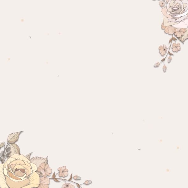 Floral Πλαίσιο Animation Αντίγραφο Χώρου Κείμενο Placeholder Βοτανικό Φύλλωμα Λουλουδιών — Αρχείο Βίντεο