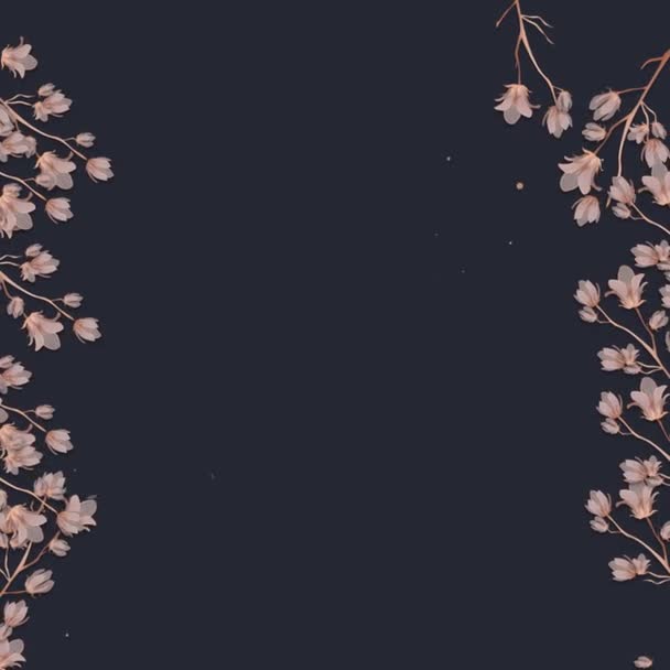 Virágkeret Animáció Másolási Hellyel Vagy Szöveges Helytartóval Botanikus Virág Lombozat — Stock videók
