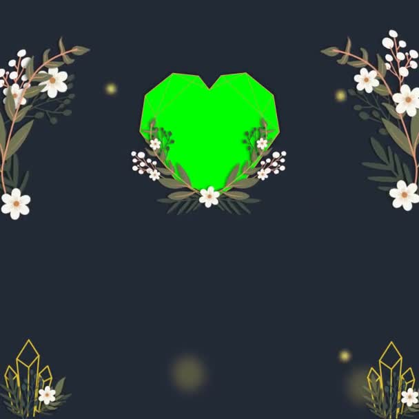 Вінок Каркас Листя Ботанічної Квітки Квіткова Анімація Весільного Запрошення Замісник — стокове відео