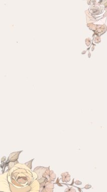 Çiçek çerçeveli animasyon şablonunun dikey videosu. Botanik çiçek yaprakları. Çevrimiçi selamlaşma ya da sosyal medyada düğün davetiyeleri için uygundur. Ve012