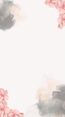 Çiçek çerçeveli animasyon şablonunun dikey videosu. Botanik çiçek yaprakları. Çevrimiçi selamlaşma ya da sosyal medyada düğün davetiyeleri için uygundur. Ve123