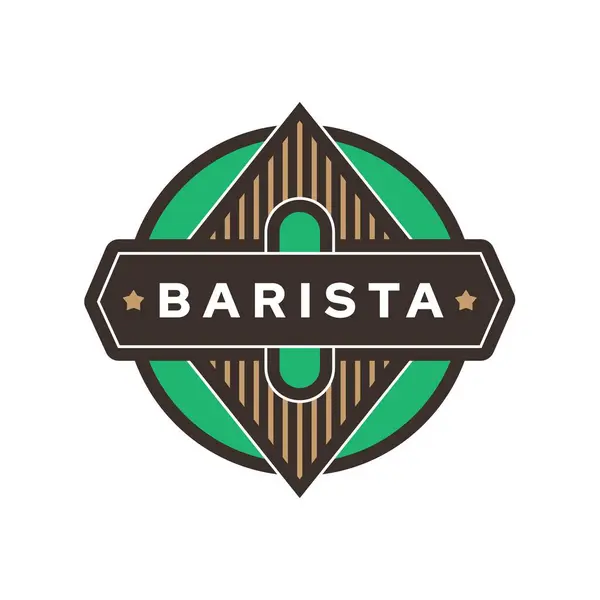 Barista logo tasarım vektör şablonu. İşaret, sembol. Antika kahve dükkanı için uygun..