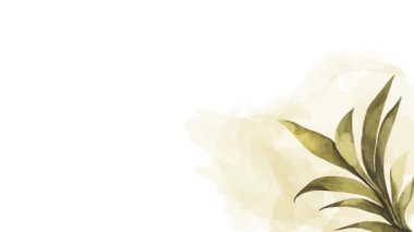 Altın sarısı ağaç yaprakları sulu boyalı. Soyut arkaplan