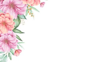 Pembe çiçek çerçevesi elementi. Yeşil Ekran