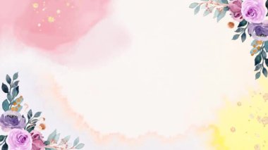 Peyzaj Oranında Zarif Suluboya Çiçekleri - yumuşak pembe renkler içerir