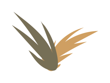 Üst üste binen yapraklar ve doğal toprak tonlarıyla biçimlendirilmiş bitki formlarının soyut tasviri.