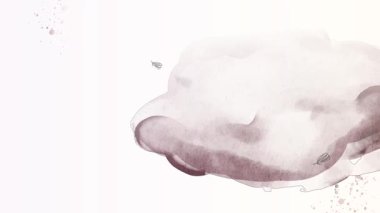 Renkli bir çiçek pofuduk bir bulutun altında güzel bir illüstrasyonda.