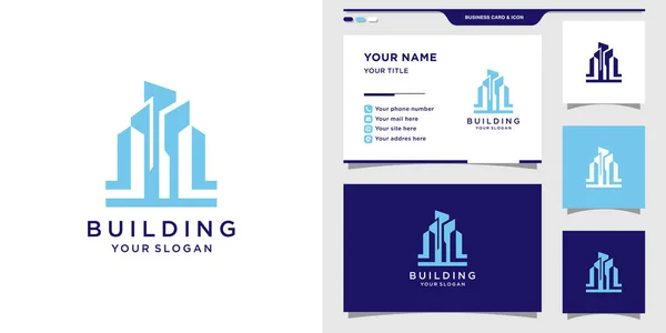 Modelo Logotipo Construção Com Estilo Moderno Para Empresa Design Cartão —  Vetores de Stock