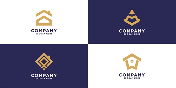 Conjunto Monograma Logotipo Abstrato Com Conceito Moderno Premium Vector —  Vetores de Stock