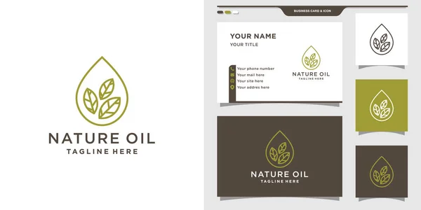 Design Logotipo Óleo Natural Com Conceito Criativo Cartão Visita Modelo — Vetor de Stock