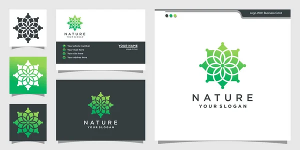 Streszczenie Logo Natury Projekt Wizytówki Premium Vector — Wektor stockowy