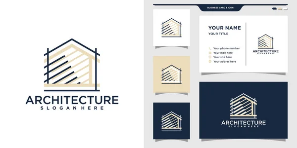 Logo Architektury Liniowym Stylem Projektowaniem Wizytówek Ilustracja Inspiracja Dla Logo — Wektor stockowy