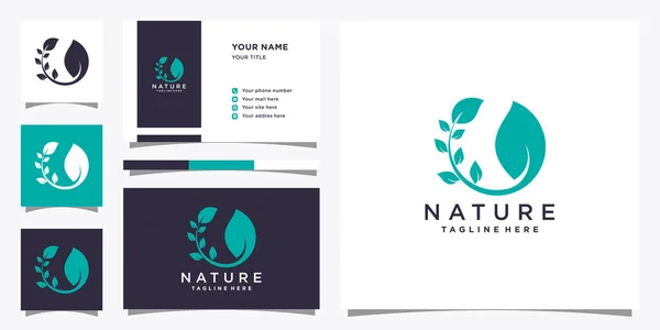Logotipo Natureza Com Conceito Círculo Design Cartão Visita Inspiração Modelo — Vetor de Stock
