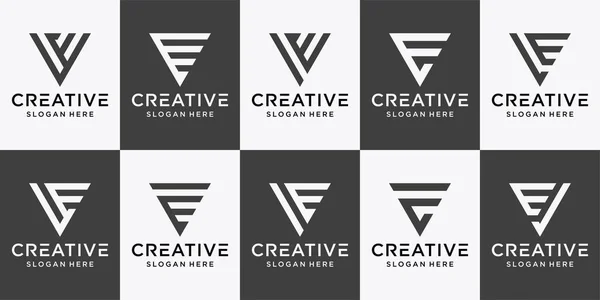 Conjunto Monograma Logotipo Modelo Inicial Carta Com Conceito Criativo Vetor — Vetor de Stock