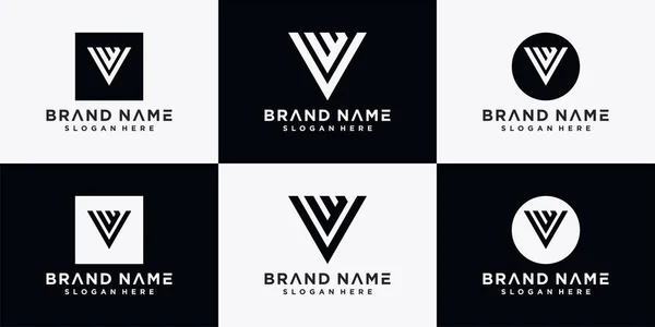 Jeu Logo Monogramme Lettre Initiale Avec Concept Créatif — Image vectorielle