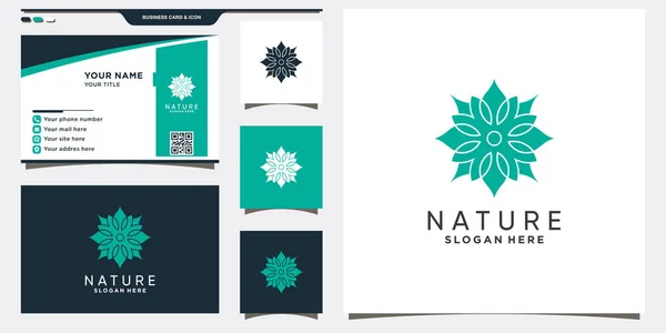 Plantilla Logotipo Nature Diseño Tarjetas Visita Vector Premium — Vector de stock