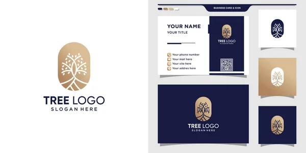 Δέντρο Λογότυπο Μοντέρνο Στυλ Έννοια Πρότυπο Λογότυπο Δέντρο Και Σχεδιασμός — Διανυσματικό Αρχείο
