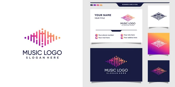 Логотип Музики Початковою Літерою Дизайном Візитки Premium Vector — стоковий вектор