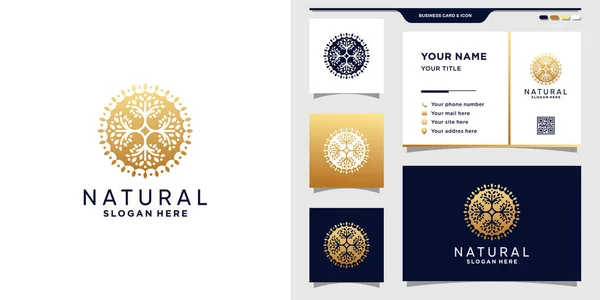 Logotipo Natural Com Conceito Criativo Design Cartão Visita Premium Vector — Vetor de Stock
